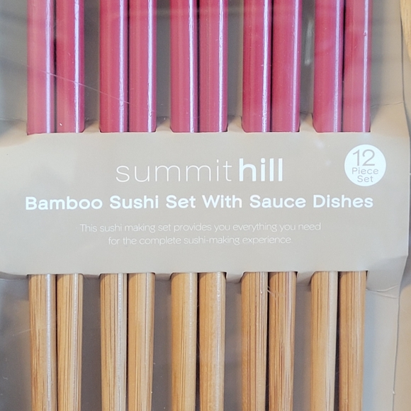 🆕️ Bamboo Sushi 12 Piece Set With Sauce Dishes - NIB - Picture 2 of 9